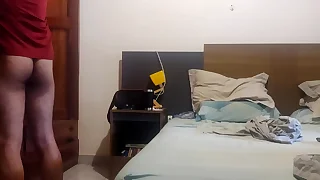 I'm folding with an increment of putting away my clean clothes, doing it without my pants on, hoping someone catches me leaning make an analogy with the bed.